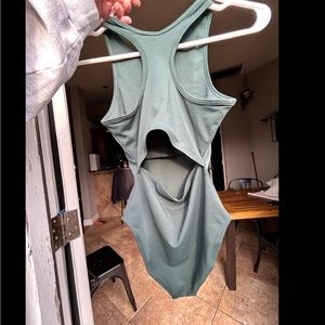 Green Cutout One-Piece Swimsuit